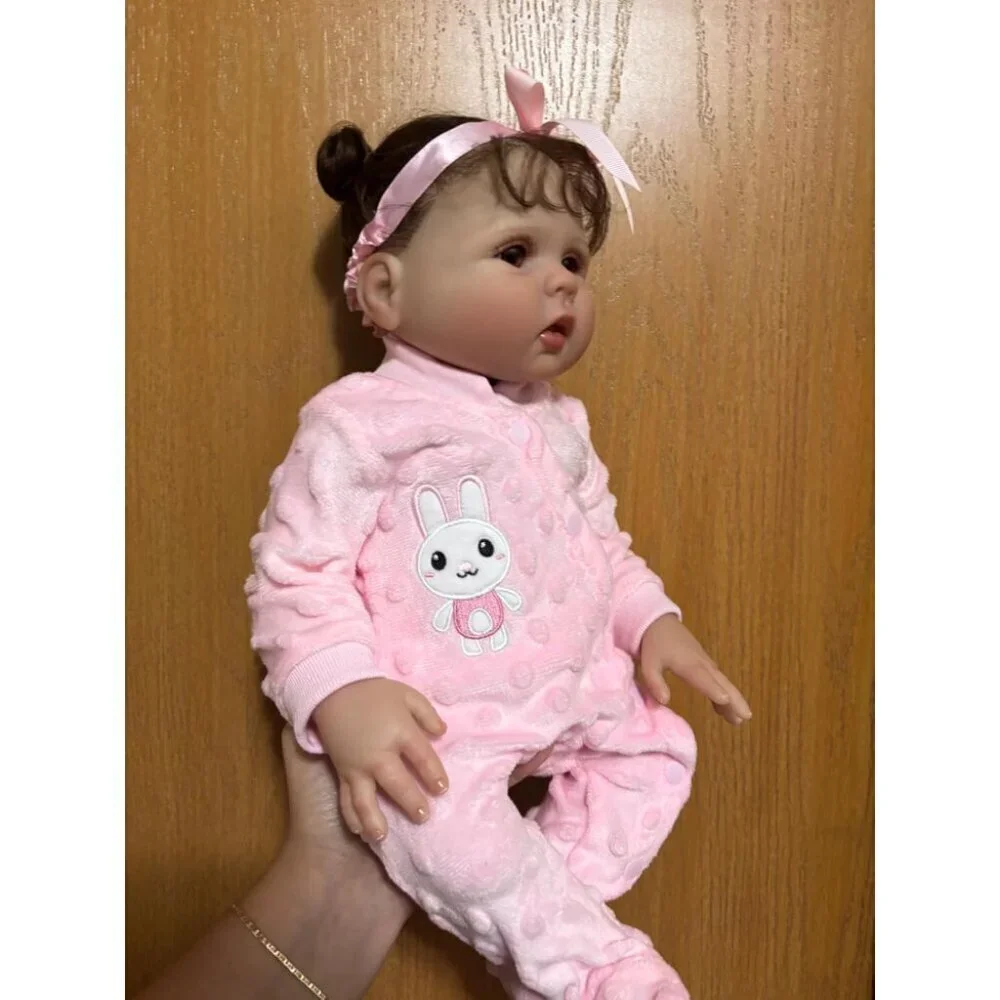 🆕18 inch Full Body Vinyl Baby Dolls Weighted Toddler with Hair Realistic Reborn